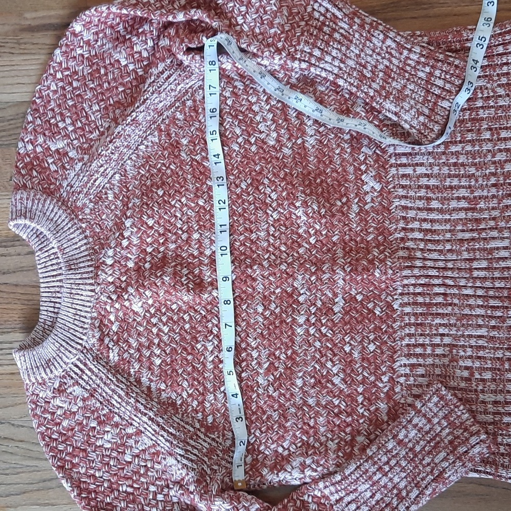 Universal Thread Chunky Knit sweater orange and white small - Picture 2 of 5